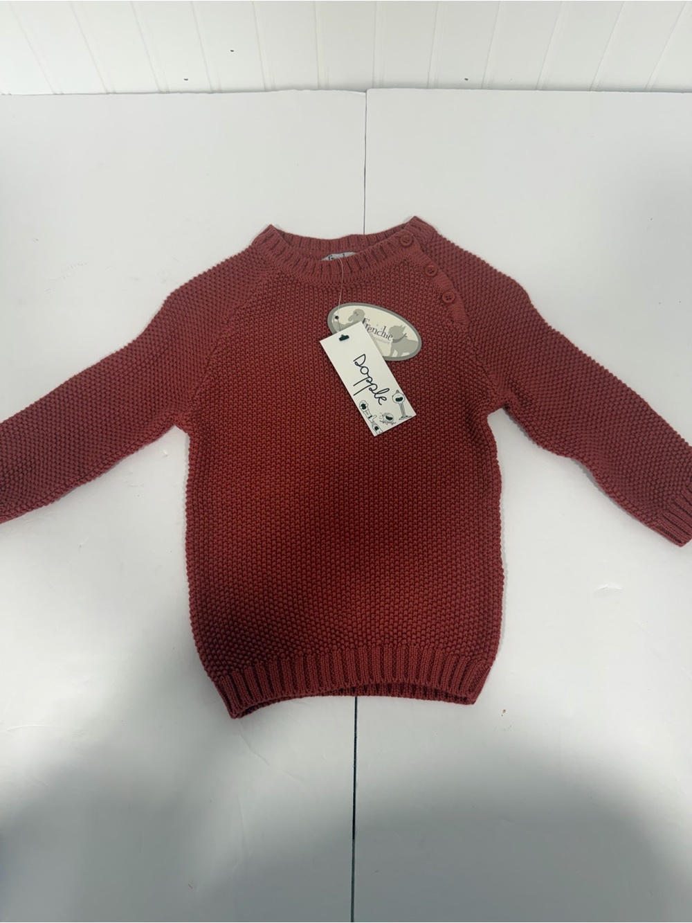 9-12 months red long sleeve long tee by frenchie mini couture